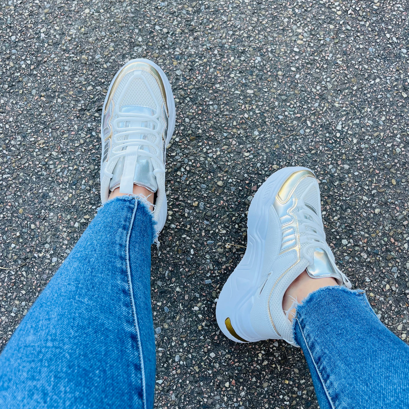 Trendy Silver Sneaker